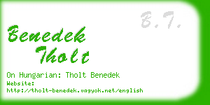 benedek tholt business card